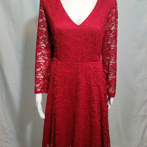 NWT Torrid Red Lace Skater Dress....Size: 14/16, Color: Red - Picture 6 of 10